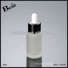 20ml serum frosted bottle with black cap and white dropper